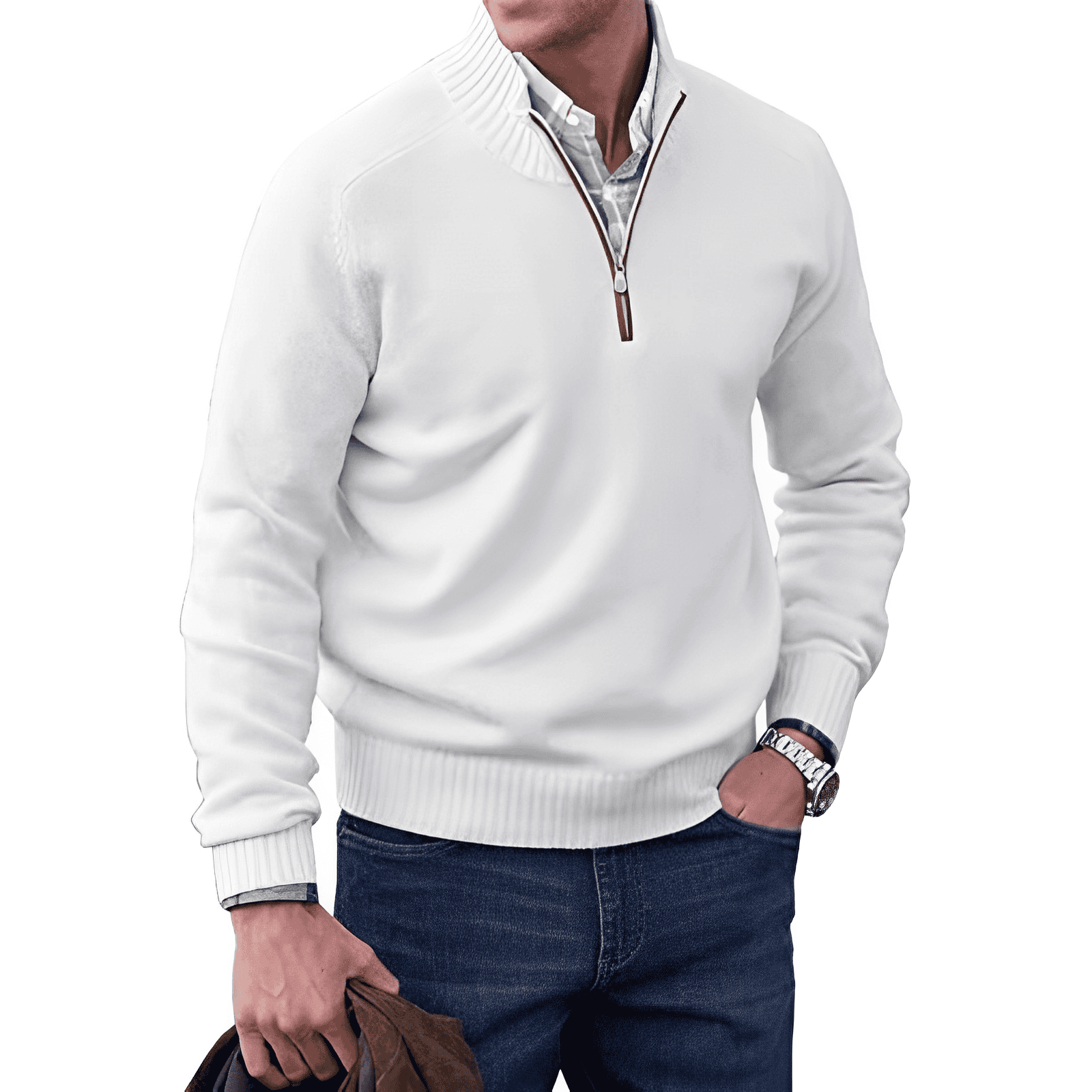 THE GIANNI - 1/4 ZIP SWEATER 1+1 GRATIS