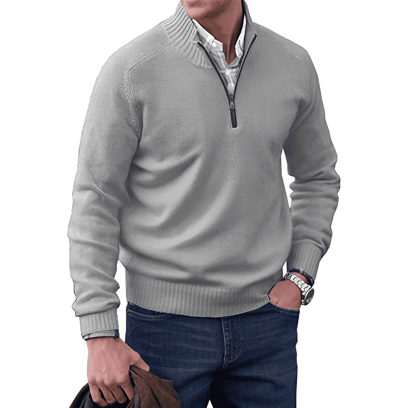 THE GIANNI - 1/4 ZIP SWEATER 1+1 GRATIS