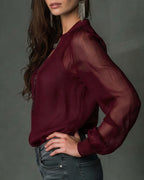 THE JACKY - 1/2 ZIP BLOUSE