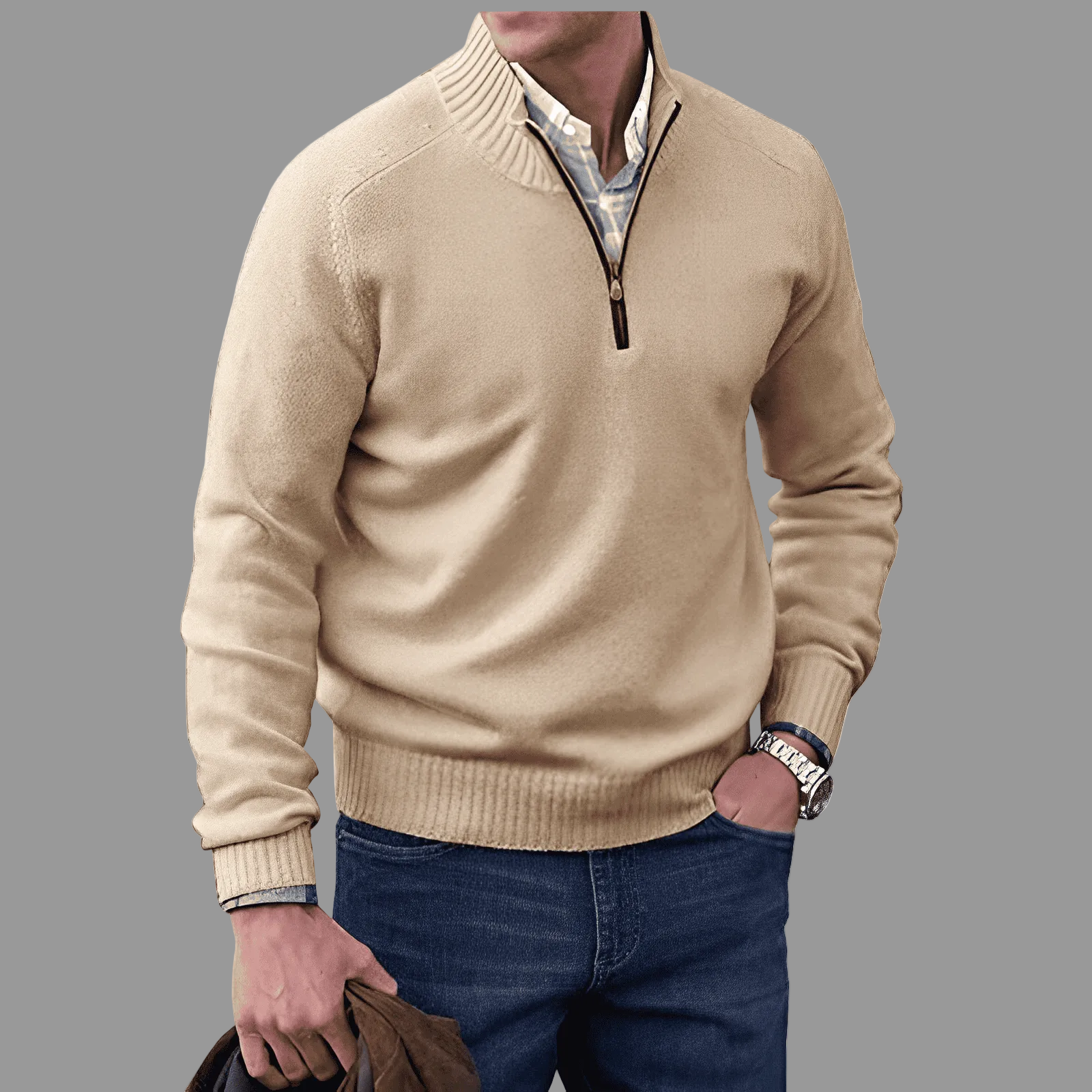 THE GIANNI - 1/4 ZIP SWEATER 1+1 GRATIS