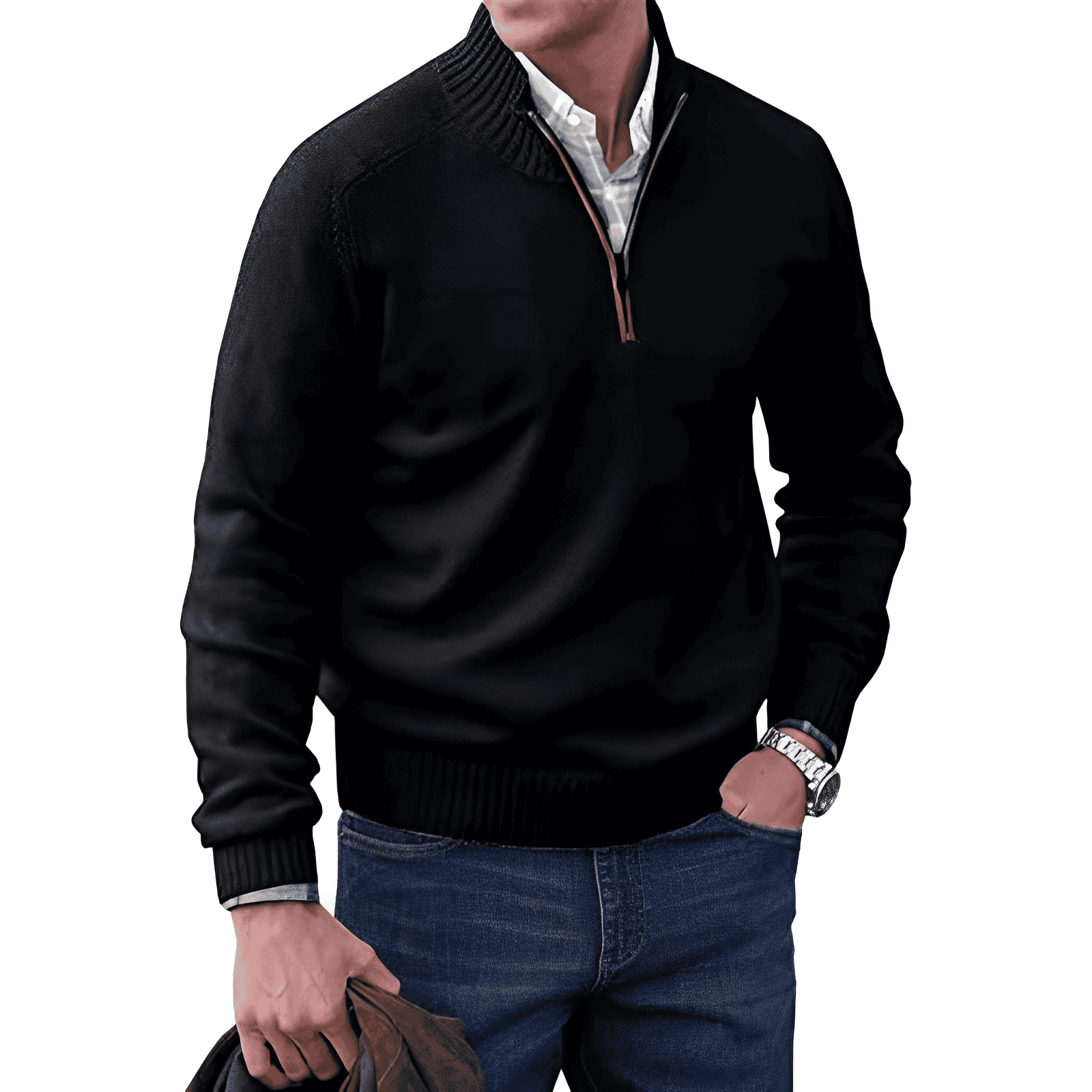 THE GIANNI - 1/4 ZIP SWEATER 1+1 GRATIS