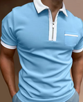 THE LOUIS - HALF ZIP POLO - NOBLE