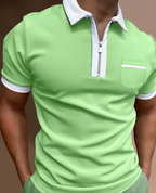 THE LOUIS - HALF ZIP POLO - NOBLE