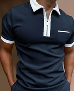 THE LOUIS - HALF ZIP POLO - NOBLE