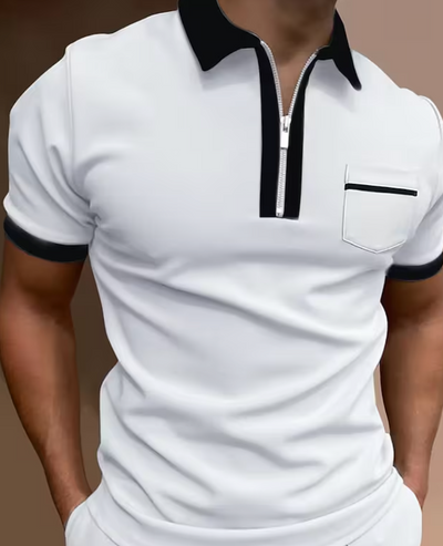 THE LOUIS - HALF ZIP POLO - NOBLE