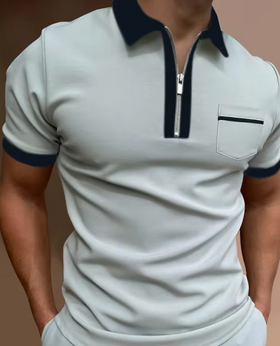THE LOUIS - HALF ZIP POLO - NOBLE