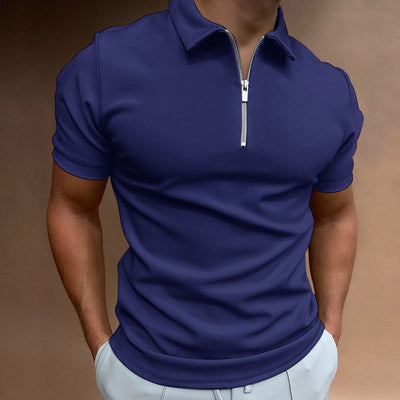 THE NIGEL - HALF ZIP POLO - NOBLE