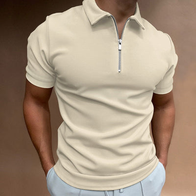 THE NIGEL - HALF ZIP POLO - NOBLE