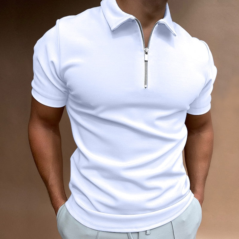 THE NIGEL - HALF ZIP POLO - NOBLE