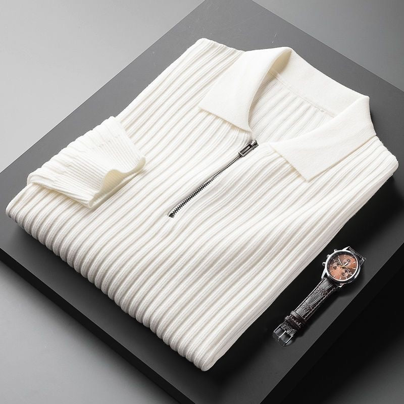 THE BRAGA - HALF ZIP POLO - NOBLE