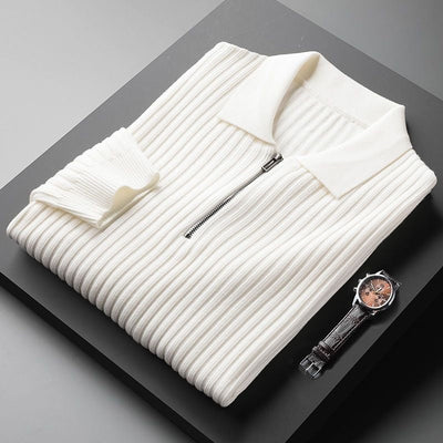 THE BRAGA - HALF ZIP POLO - NOBLE