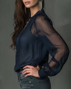 THE JACKY - 1/2 ZIP BLOUSE