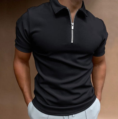 THE NIGEL - HALF ZIP POLO - NOBLE
